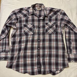 Ely Cattleman Shirt Men's XL Plaid Western Pearl Snap Cowboy Core Rodeo Causal